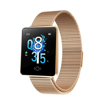 

CK26 Fashion Smart Women Watch Sports Activity Physiological Record Rose Gold Elegant Watch Stainless Steel Strap