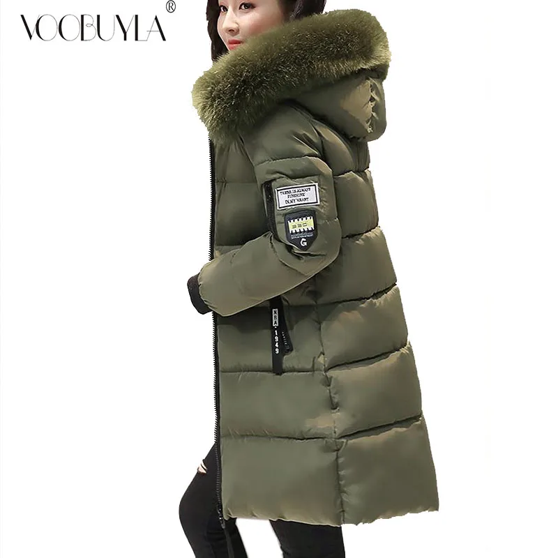 

Plus Size 3XL Parka Women Winter Coat Long Cotton Casual Fur Hooded Jackets Women Thick Warm Winter Parkas Female Overcoat Coat