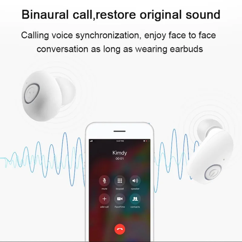 TWS B5 мини Bluetooth гарнитура стерео Беспроводная в уши IPX5 Водонепроницаемый портативный источник питания 2600 мАч