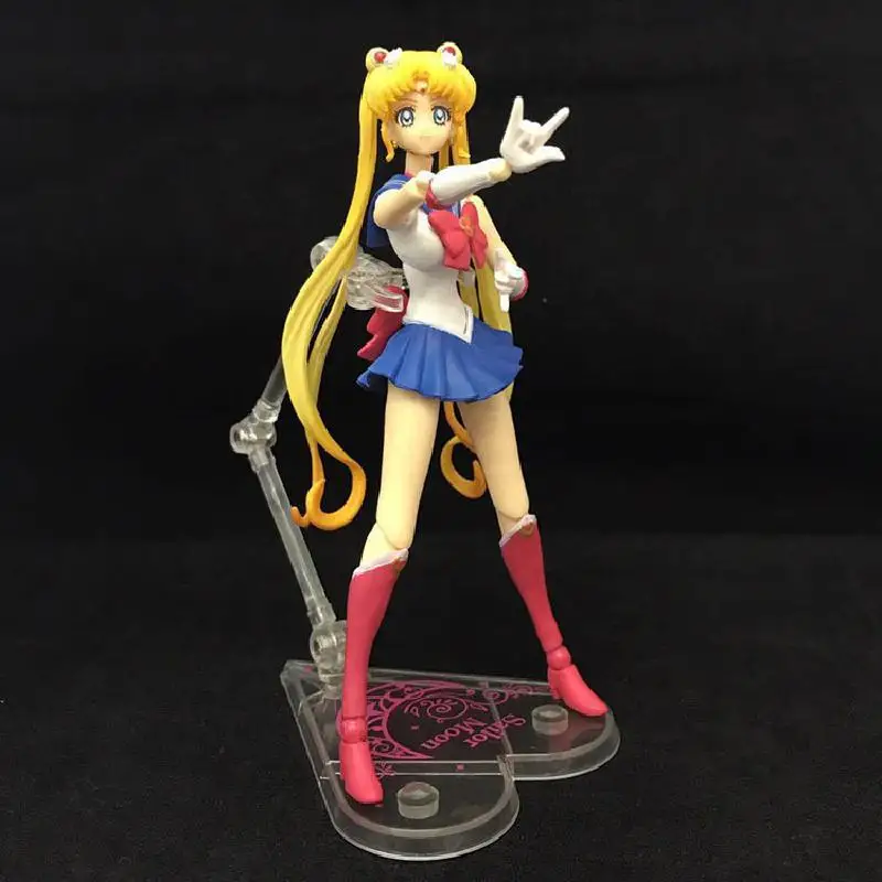 15cm Sailor Girl Cartoon Anime Tsukino Usagi Movable Action Figures Toy Decoration Collection Model Doll Gift For Children | Игрушки и