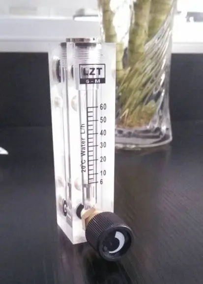 PMMA Gas Flowmeter Air Flow Meter 1/4" BSP Female Square Panel Type Rotameter LZT-6T 5-50 6-60 10-100 3-15 3-30 5-25 0.1-0.8LPM