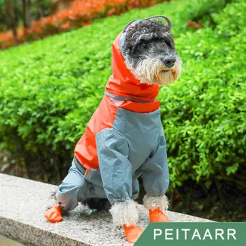 

[PEITAARR] Pet Supplies Pet Clothing Dog Clothes Dog Raincoat Summer Four-legged Waterproof All-inclusive Windproof Dog Puppy