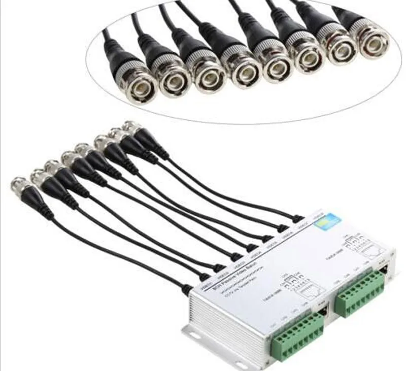 4 Channel Active Video Power Audio Balun Adapter BNC to Cat5 UTP for CCTV Camera