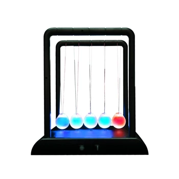 

Newton'S Cradle Desktop Gadget 3 Led Colors Change Shine Light Ball Balance Ball
