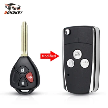 

Dandkey NEW Modified Folding Remote Key Shell Case Fob 3 Button for Toyota Camry Corolla RAV4