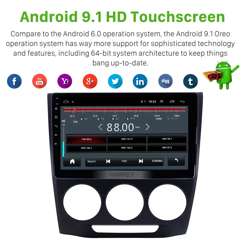 Harfey Android 9 1 Автомобильный gps HD радио 10 &quotNavi для Honda Crider Руководство A/C 2013 2014-2019 с