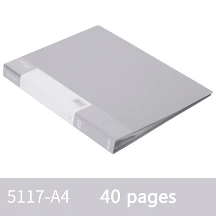 Gray 40 pages Deli 5116 книга для документов 30 страниц/40 страниц/60 страниц/80 страниц А4 Папка для подкачки вставки сумка для офиса студентов - Цвет: Gray 40 pages