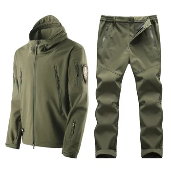 

Men's Outdoor Sport Jacket Suit Winter Thicken Fleece Thermal Waterproof Windbreaker Climbing Camping Coat Skiing Jackets Set