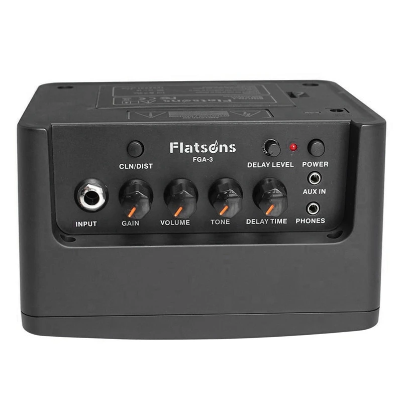 Flatsons Guitar Amplifier Speaker Built-In Mini Amp Electric Guitar Bass Rhythm Support Tap Tempo Function with Power Adapter Fg
