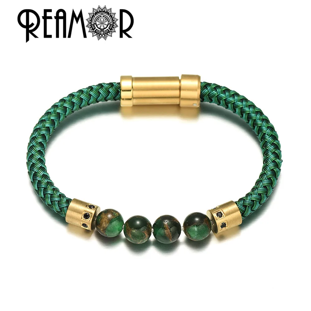 CS003 1 REAMOR художественная коллизия цвета Съемная свобода для самостоятельного изготовления кожаных браслетов браслет из нержавеющей стали - Окраска металла: CS003 1