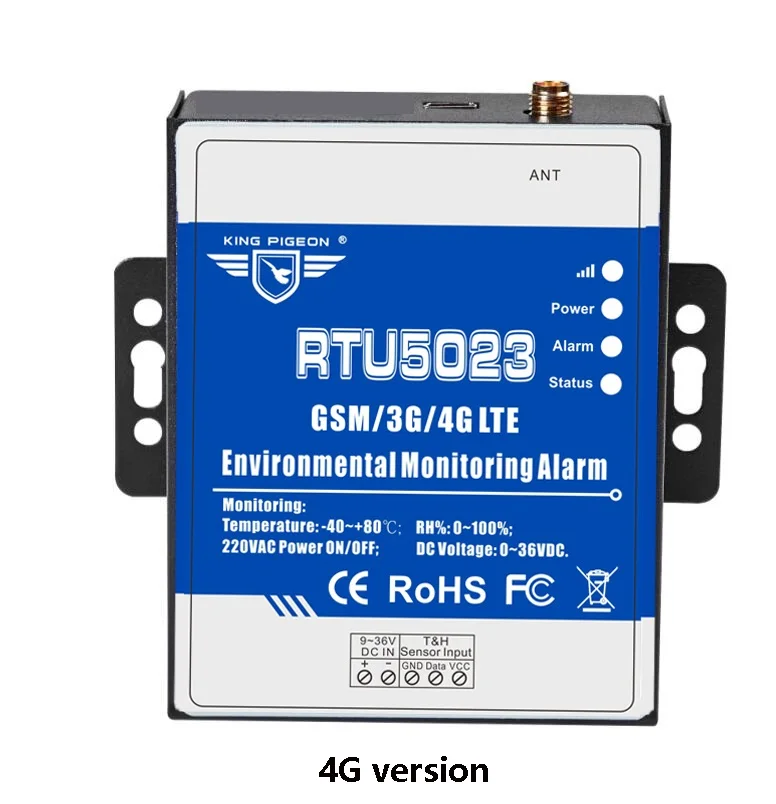 King pigeon RTU5023 GSM 3g 4G RTU температура сигнализация влажности AC/DC мощность потеря оповещения удаленный монитор Поддержка Таймер отчет приложение - Цвет: 4G