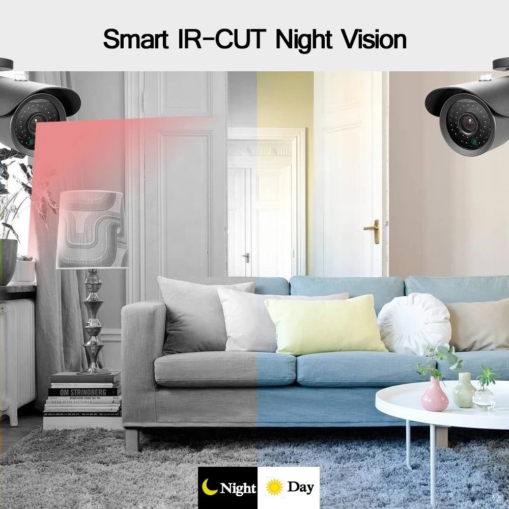  5mp HD CCTV System 4CH AHD DVR 4PCS 5.0mp Security Camera indoor Video Surveillance System Easy Rem - 4.0006E+12