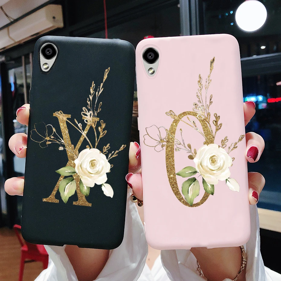 Чехол для Vivo Y91C 6 22 дюймов с цветком и надписью мягкий ТПУ защитный чехол телефона