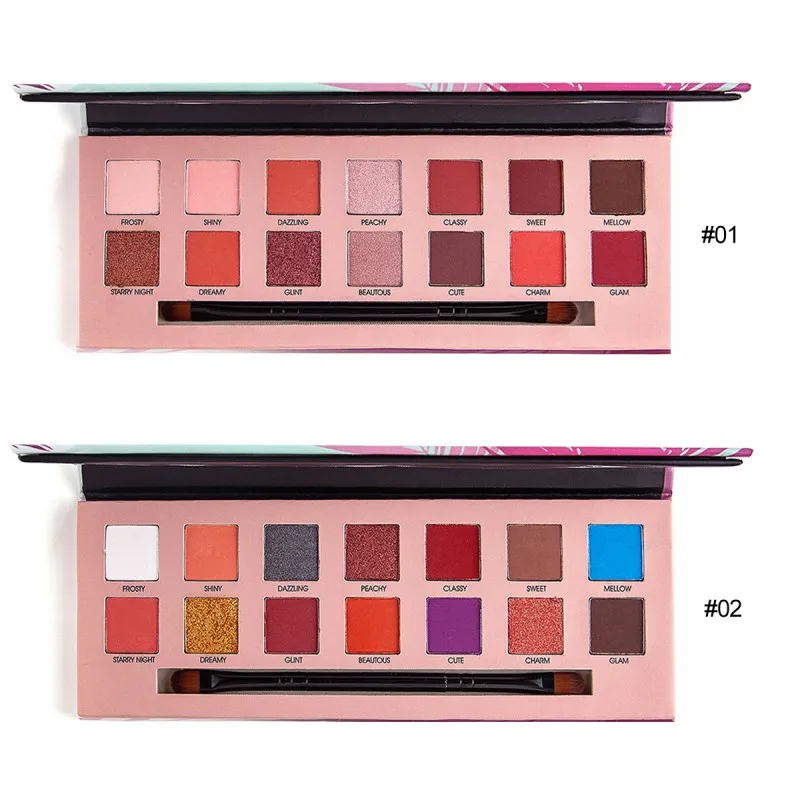 14 Colors Shimmer and Matte Eye Disk Long Lasting Easy Wear Water Resistant Modification Enhancement Makeup Pallete