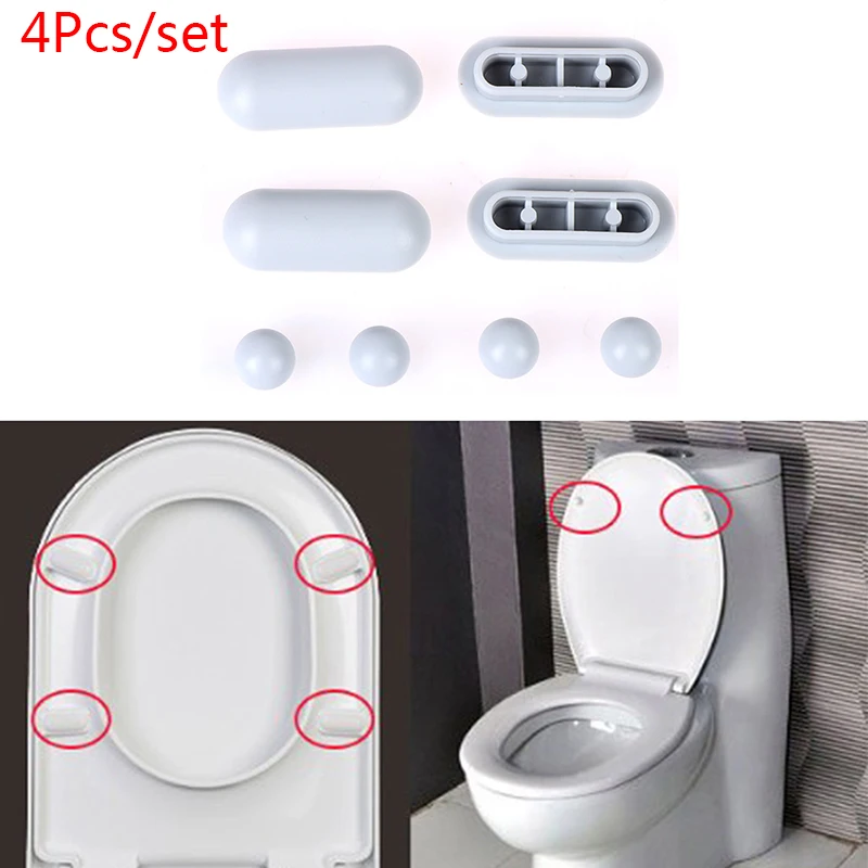 4pcs Antislip Gasket Toilet Seat Cushion Pads Cover Bumper Bathroom ...