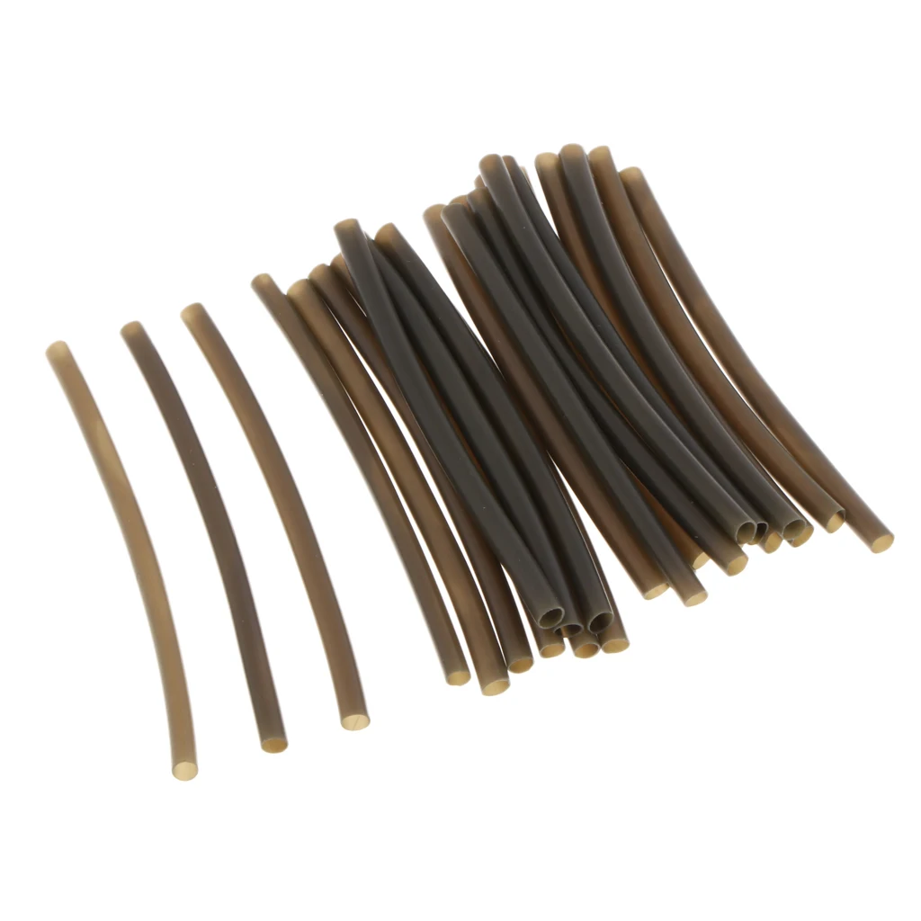 50pcs Heat Shrink Tubing Rig Tube Sleeves Fishing Hair Rigs Hook DIY Terminal Tackle 1mm 2mm