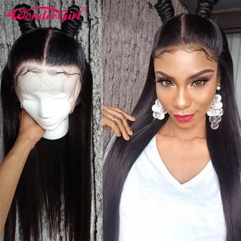 

Transparent Lace Wigs 360 Lace Frontal Wig Pre Plucked Remy Brazilian Straight Lace Front Human Hair Wigs For Women Wonder girl