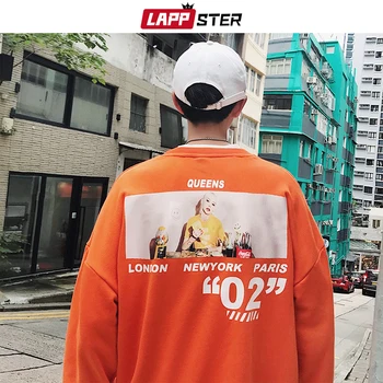 

LAPPSTER Men Japanese Streetwear Hoodies Sweatshirts 2020 Oversized Mens Orange Hip Hop Designer Hoodie Korean Fashoin Hoodie XL