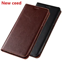 Business Crazy Horse Genuine Leather Magnetic Phone font b Case b font Card Holder For font