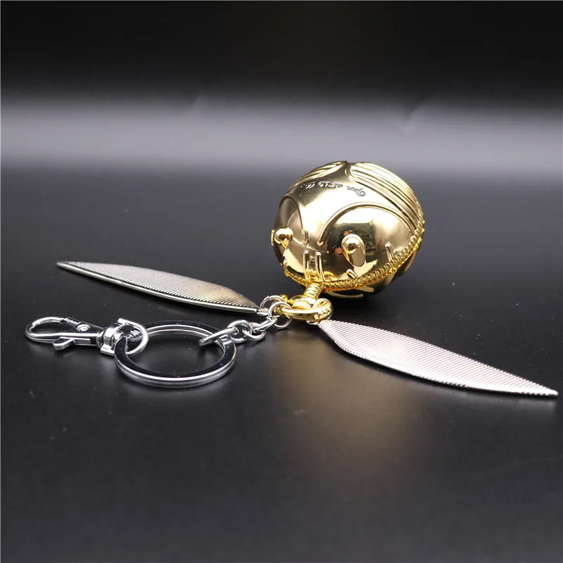 Hot New Movie Magic Academy Necklace Golden Snitch Key Chain Cosplay Props Metal Accessory Necklace Keychain Christmas Gift