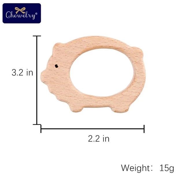 10 шт. деревянный Прорезыватель животные бук Прорезыватель захватывающие Деревянные игрушки животных грызунок детский Прорезыватель подвеска «сделай сам» пустышка цепь детские товары - Цвет: Pig