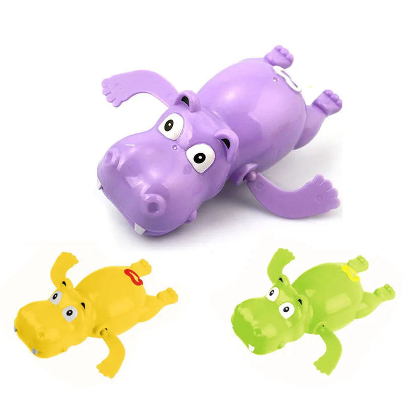 Водные игры милые игрушки для ванной крокодил мультфильм животных Заводной баловство ребенка забавы Дети Красочные Дети морской конек игрушечные бегемоты - Цвет: Hippos