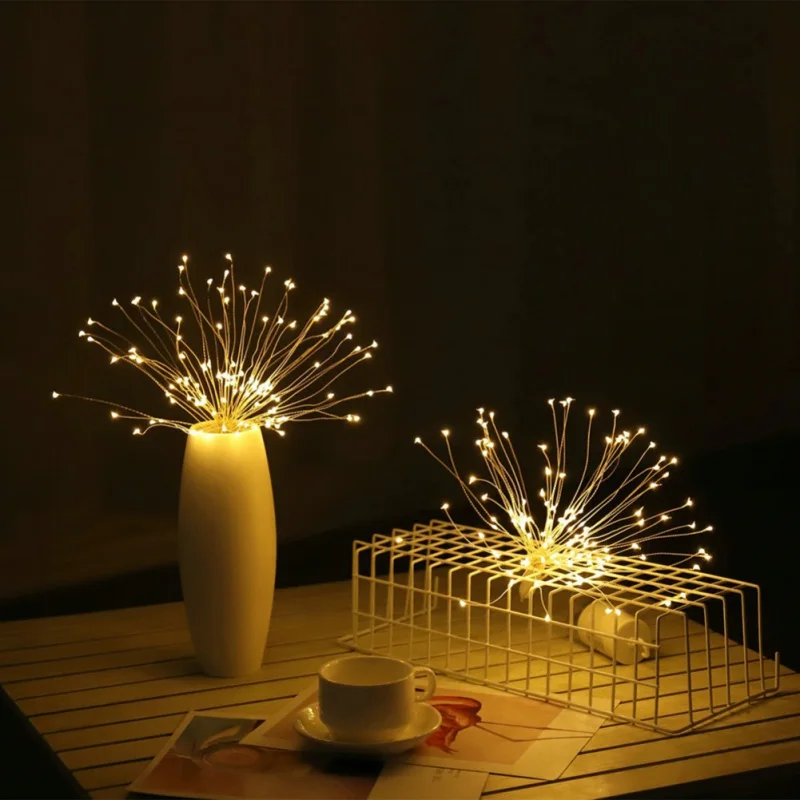 

DIY Fireworks Light Folding Bouquet Shape LED String Fairy Decorative Lighting For Garland Patio Wedding Party