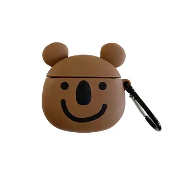 

Koala Pattern Protective Case Shockproof Cover Skin Protector with Carabiner for Airpods 1/2 Charging Box Accessories