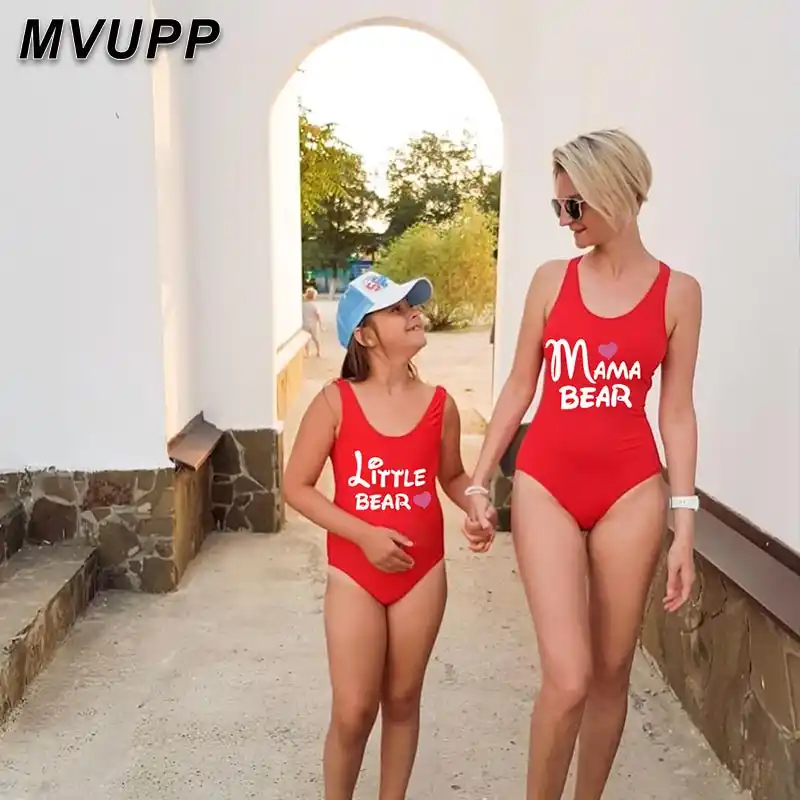 mom and daughter swim