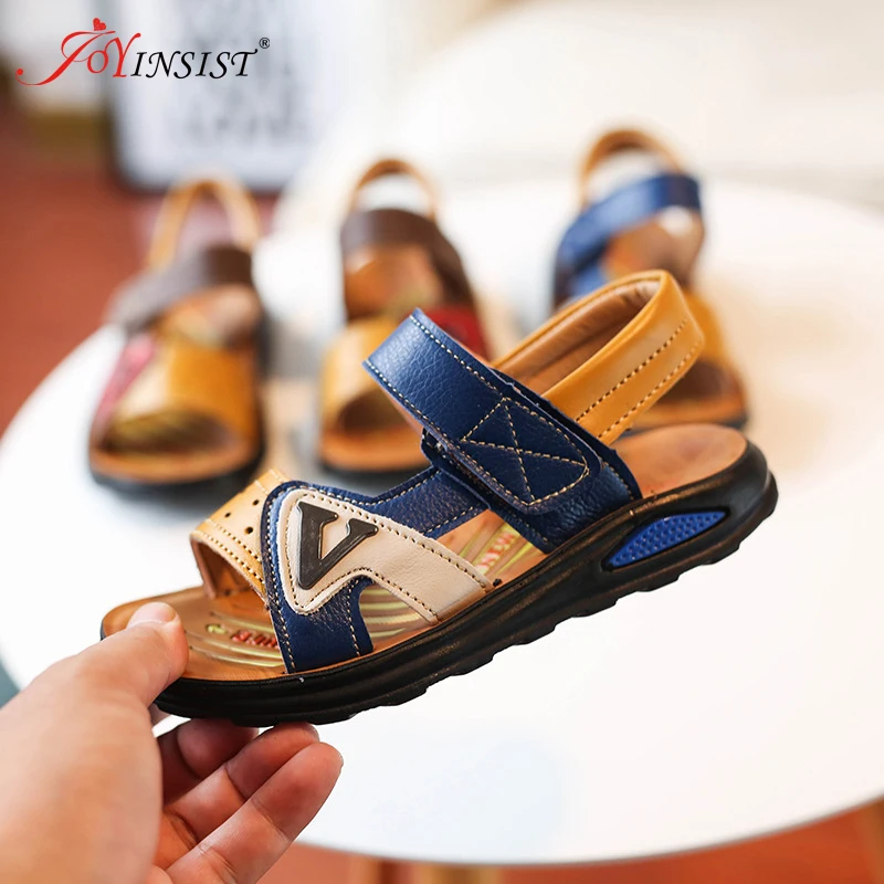 Новые летние детские сандалии из натуральной кожи детская обувь для мальчиков и
