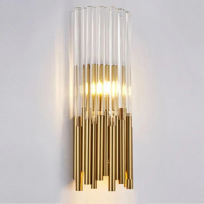 dark gold Современные Стеклянные Настенные светильники Золотой wandlamp Dia18* H45cm светодиодный настенный светильник для дома - Цвет абажура: dark gold