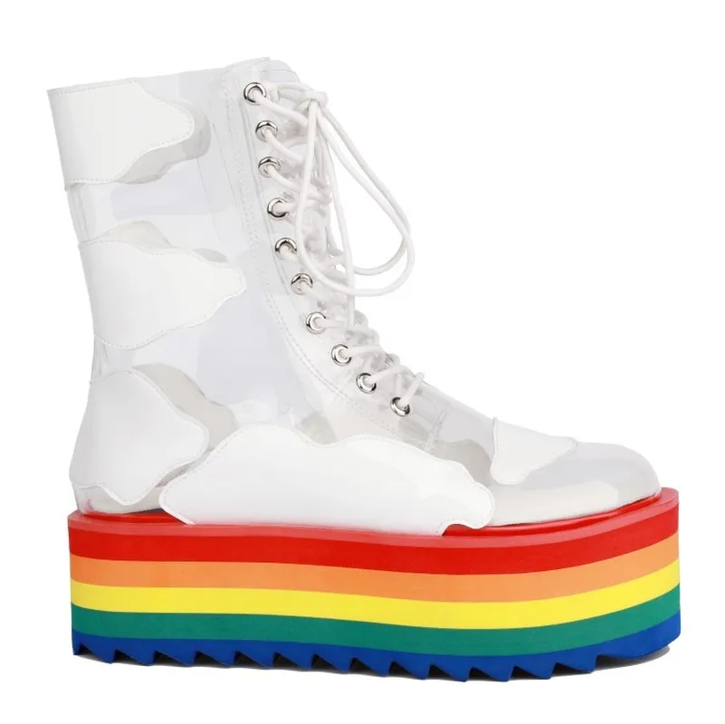 platform rainbow boots