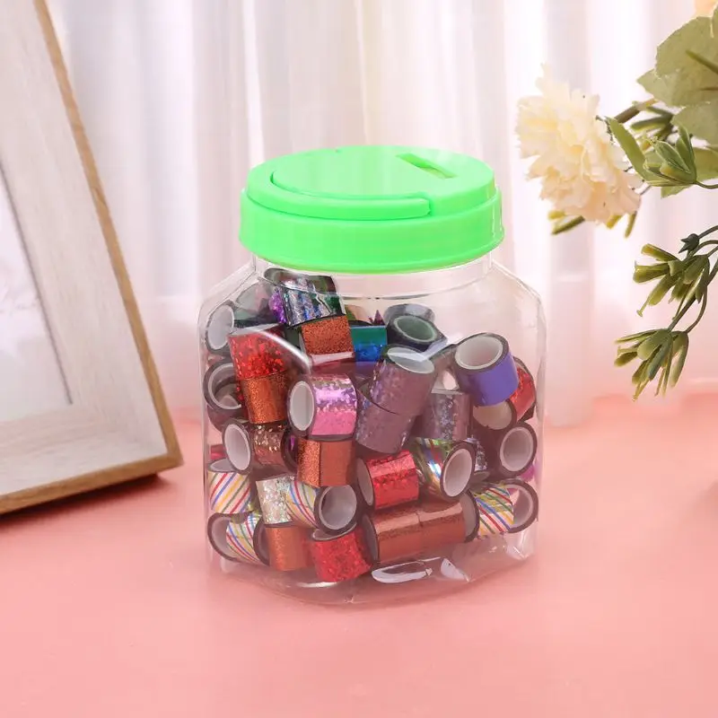 

New 90pcs Rhythmic Gymnastics Decoration Holographic RG Prismatic Glitter Tape Ring Stick Accessory 12mm*1m DIY Masking Tape