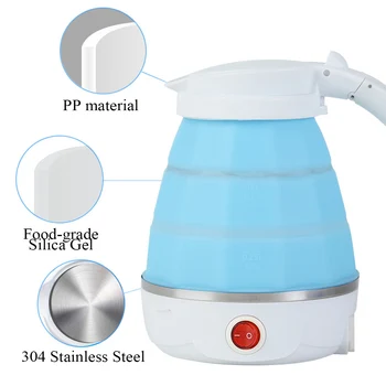 

0.6L Electric Kettle Safety Silicone Foldable Portable Travel Camping Water Boiler Heater 220V 700W Mini Home Electric Appliance