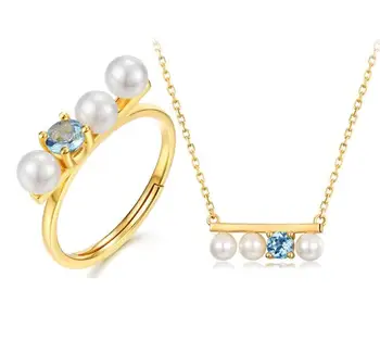 

925 Sterling Silver Balance Pearl Zircon Rings Women Jewelry Punk Party Designer Club Cocktail Party Japan Korea Fashion