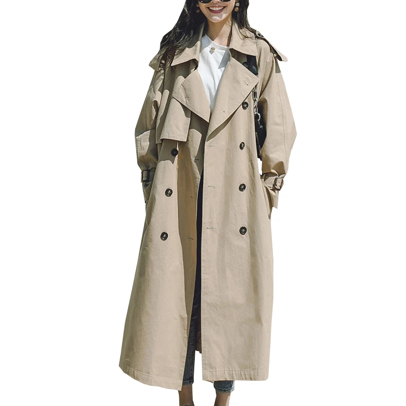 

2019 Autumn Women Trench Coat With Belt Women Clothes Long Khaki Coat Casaco Feminino Harajuku Abrigo Mujer Trench Femme