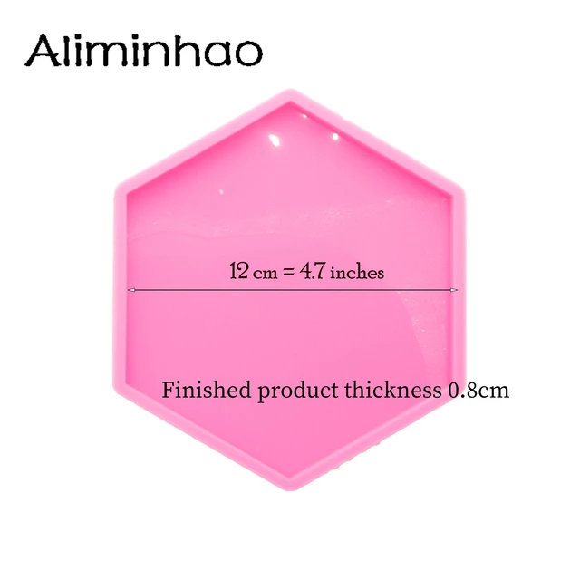 Dy0676 Fényes 4.7In/3.9In Hexagon Geode Coaster Agate Penész, Szilikon Penész Gyanta Epoxi Ékszerek Készítéséhez, Nagykereskedelem - Image 3