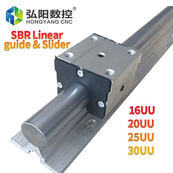 

SBR linear guide rail Slider 16UU 20UU 25UU 30UU Round Rail Round Slider Engraving Machine Slider Engraving Machine Accessories