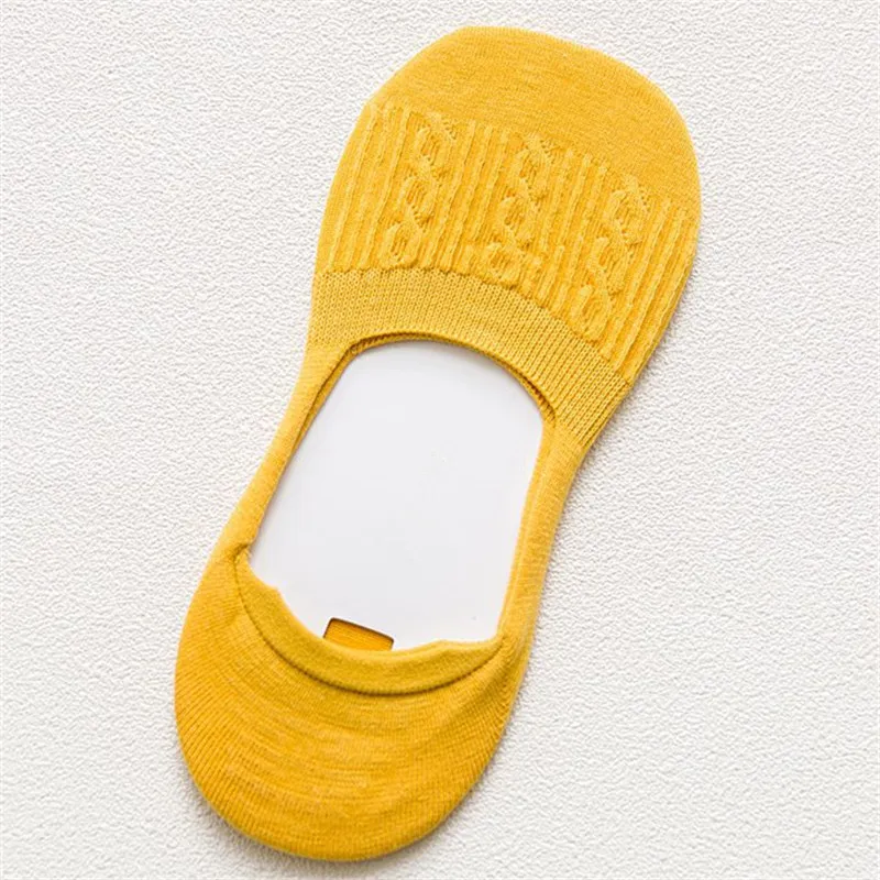 Yellow 1 пара невидимых нескользящих коротких носков ярких цветов модные женские повседневные хлопковые Дышащие Короткие носки-башмачки Прямая поставка - Цвет: Yellow