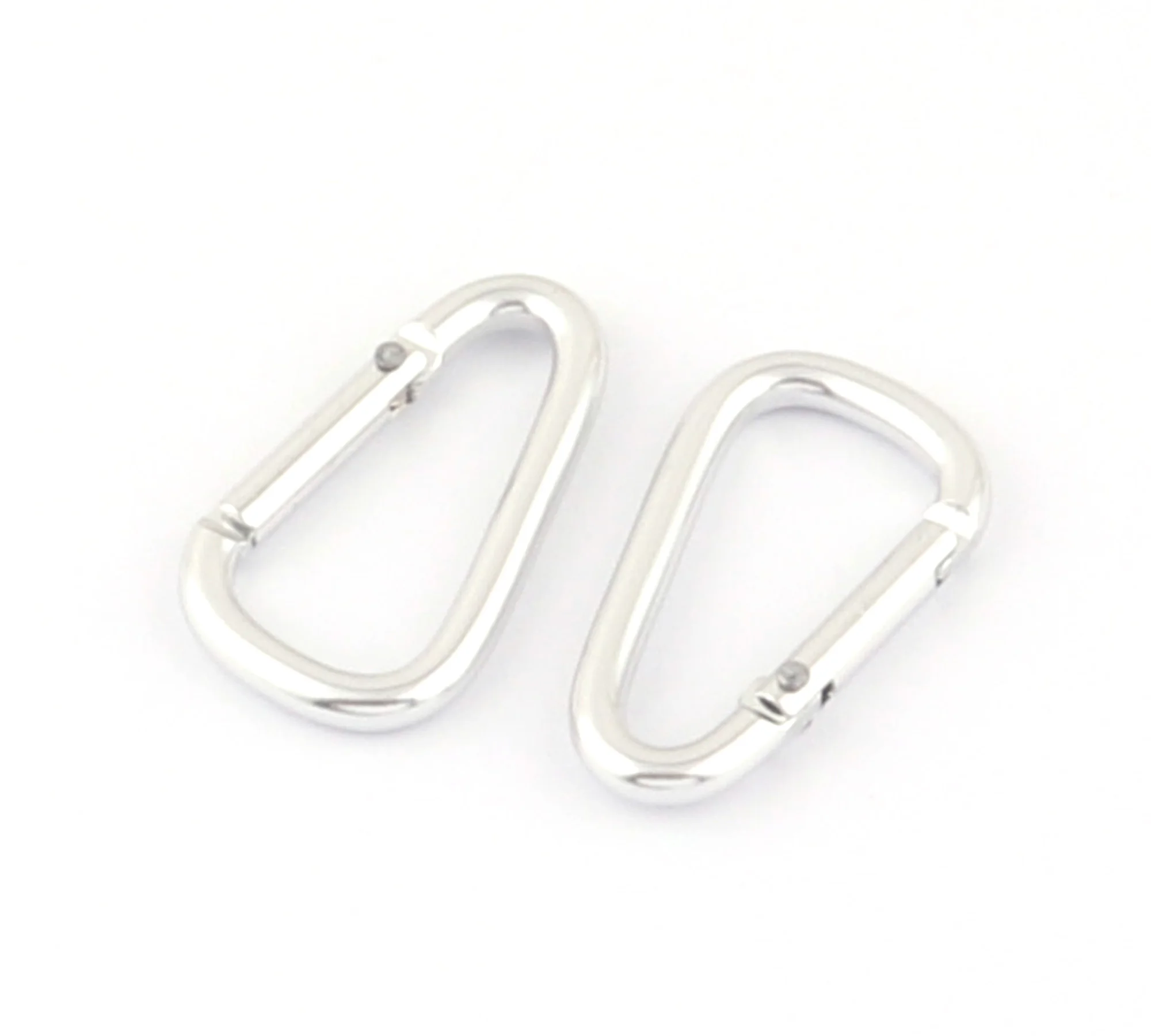 

32mm Silver Carabiner Clasp Snap Hook Clip Keychain Hook Clasp Spring Ring Push Gate Clip for Backpack Clip Lanyard 4pcs