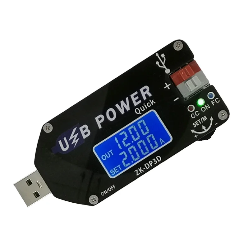 

DP3D CNC USB TYEPE-C DC DC Converter CC CV 1-30V 2A 15W Power Module Adjustable Regulated power supply QC2.0 3.0 AFC