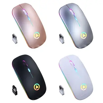 

Silent 2.4G Wireless Mouse Lightweight Portable Colorful Light Laptop Mute Mice Q6PA