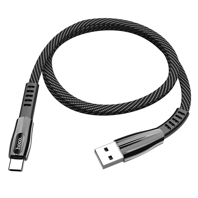 gray for Type C HOCO U70 20 шт./лот 1,2 м нейлоновый Прочный USB кабель для iPhone кабель Micro кабель для samsung USB кабель зарядное устройство провод - Цвет: gray for Type C
