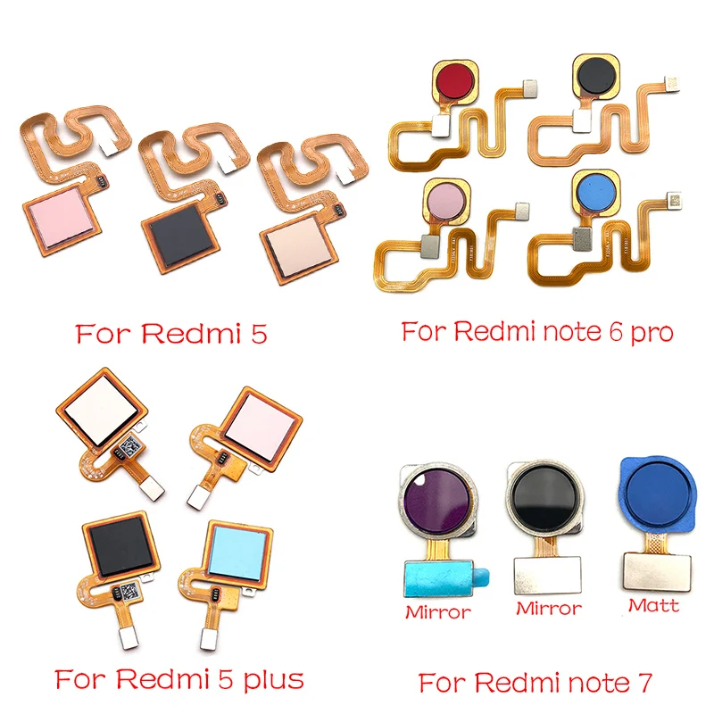 Для Xiaomi Redmi Note 6 7 Pro/Redmi 5 Plus сканер отпечатков пальцев сенсорная ID домашняя кнопка возврата шлейф лента