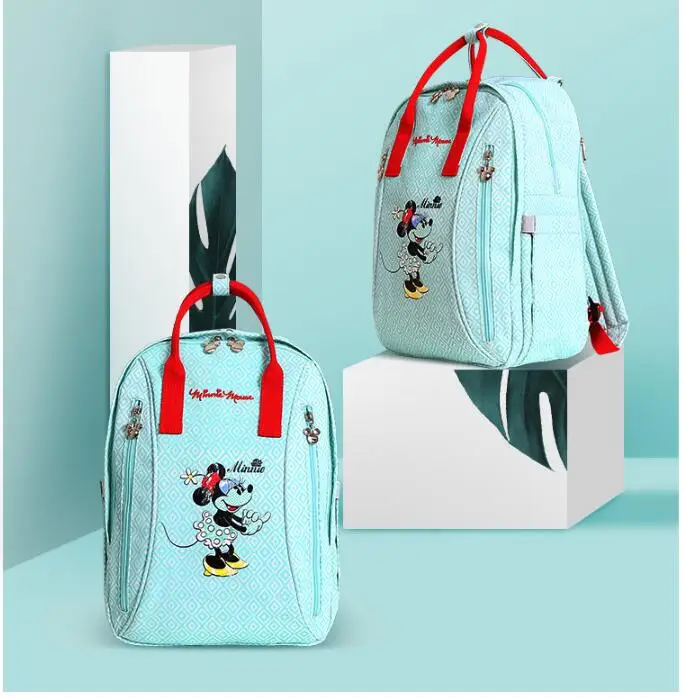 Disney Новая мода мама пеленки мешок большой емкости Мумия рюкзак женский путешествия шоппинг уход сумка для хранения подгузников - Цвет: sky blue