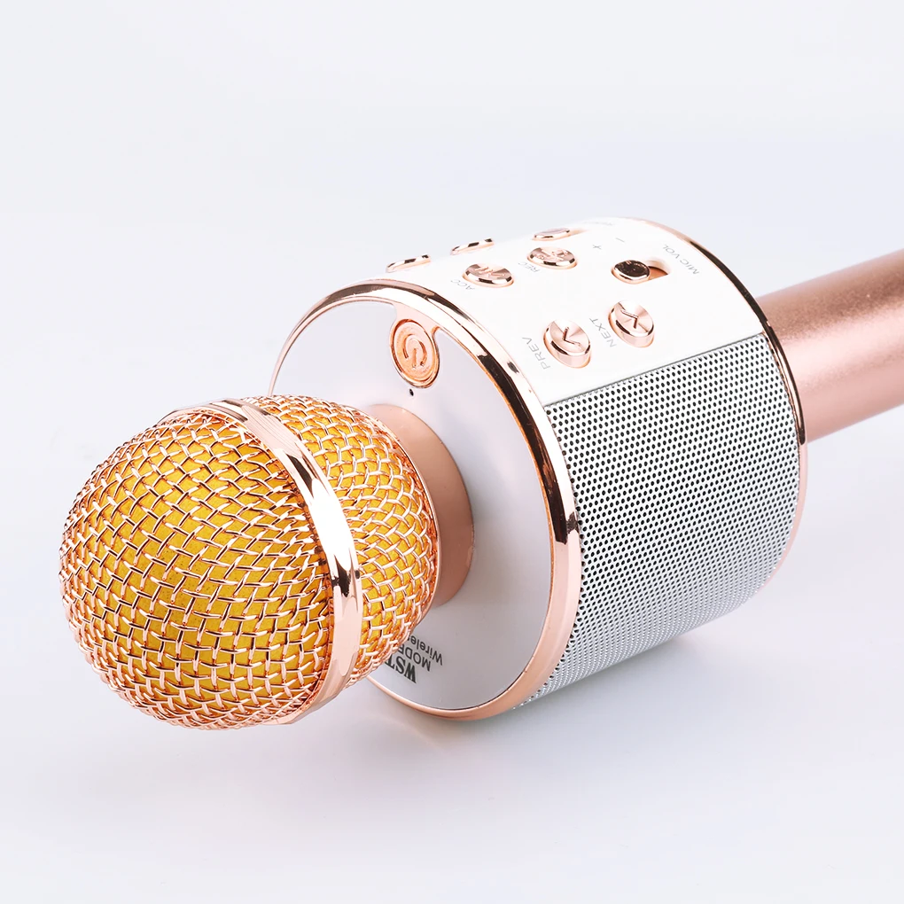 WS858 беспроводной Bluetooth пение микрофон Портативный Ручной Smartpnone динамик для дома KTV открытый вечерние studio Запись mic