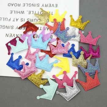 

100Pcs Glitter Crown Sponge Embossing Padded Appliques DIY Craft Kids Hair Accessories Sewing Materials Artesanato Ornaments