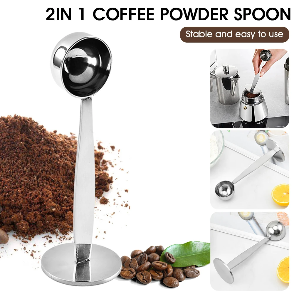 Coffee Scoop 2 In 1 Stainless Steel Coffee Spoon Coffee Tamper For