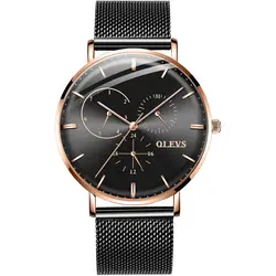 Мужские Ультра тонкие кварцевые часы лучший бренд Роскошные повседневные наручные часы бизнес часы из нержавеющей стали