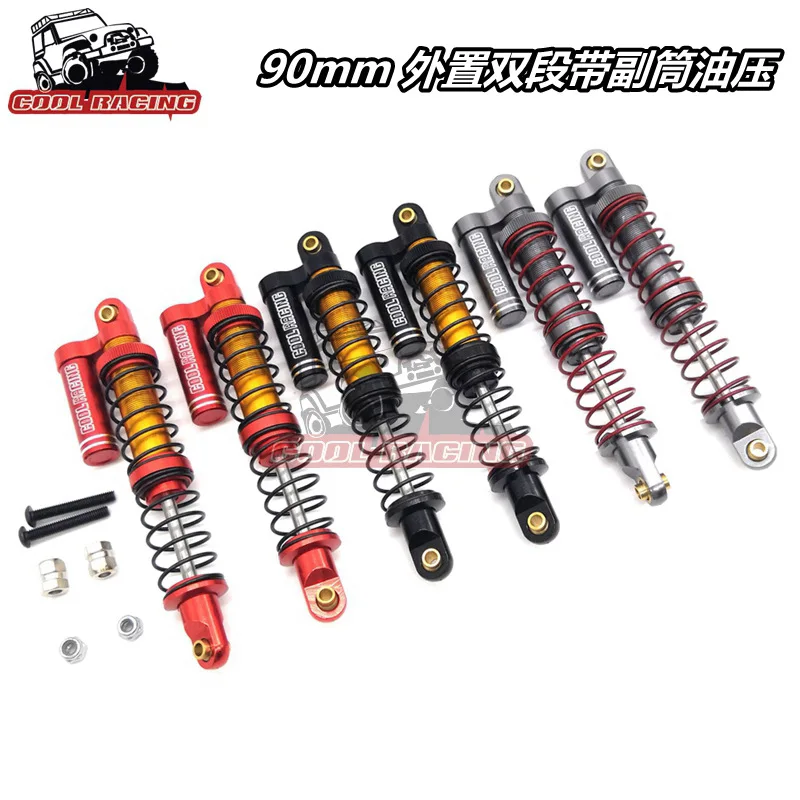 

1/10 Climbing Car 90 Size Extraposition Shock Absorber Oil Pressure with Negative Tube Scx10 II T4 Double Band Damping 2